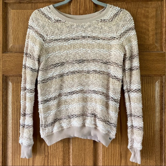 American Eagle Outfitters Sweaters - 5/$15 American Eagle Pink/Tan Loose Weave Sweater Small